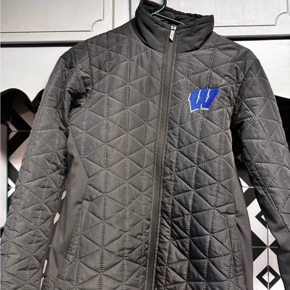 Holloway Jackets & Blazers - Holloway Gray Varsity Jacket with Quilted Design